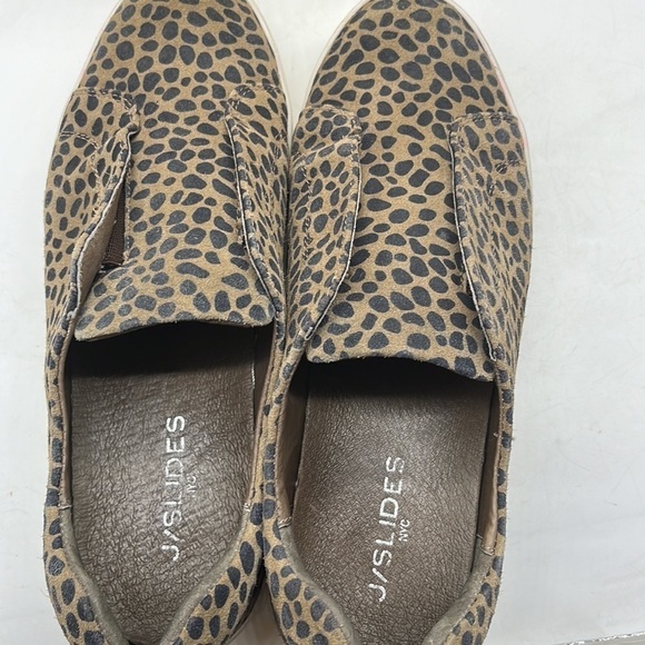 J/Slides Cheetah Animal Print Slip On Platform Leather Loafer Sneaker Sz 10 - Picture 9 of 9